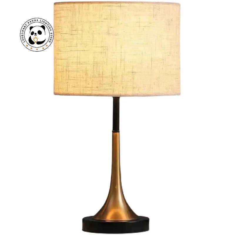 

Роскошная ретро-лампа в стиле Зен, искусственная настольная лампа, тканевый абажур E27, декоративный стол, гостиная/модель, прикроватная комната, спальня, кабинет, настроение