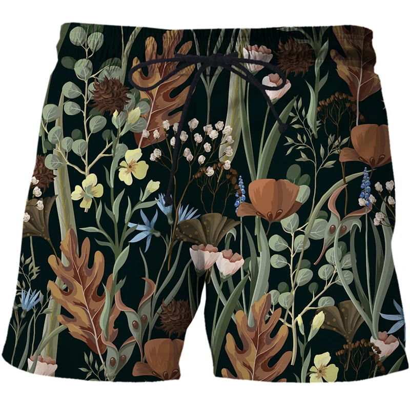 Newest Jungle plant series 3D Print Beach Shorts Men's Casual Board Shorts Fashion Short Pants Male Sportswear Trousers Clothing