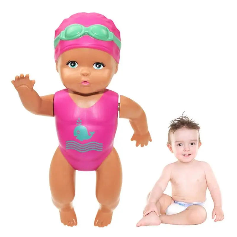 

Wind Up Bath Toys Girls Boys New Born Baby Doll Swimming Dolls Waterproof Realistic Water Floating Wind Up Swimming Newborn Baby