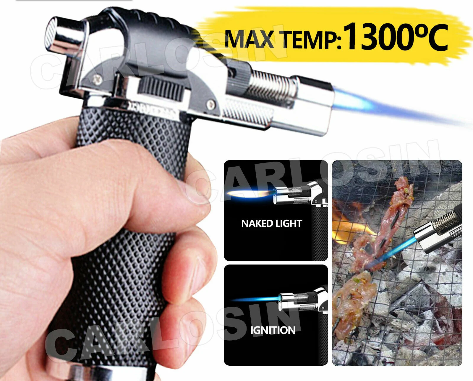 

Windproof Jet Lighter Butane Gas Refillable Baking Flame Welding Torch Outdoor