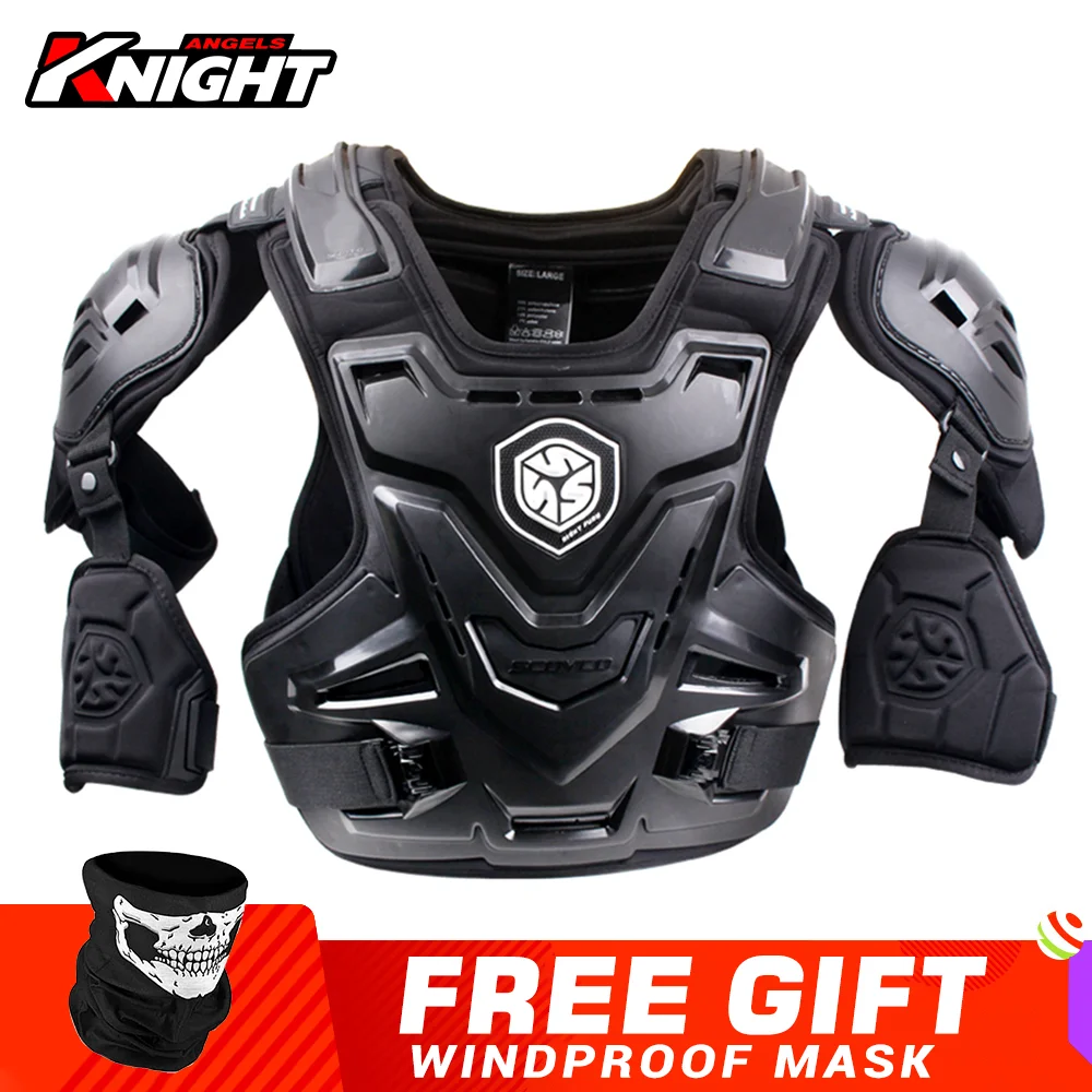 SCOYCO Motorcycle Armor CE Motocross Chest Back Protector Moto Protection Body Armor Riding Motocross Jacket Protective Gear