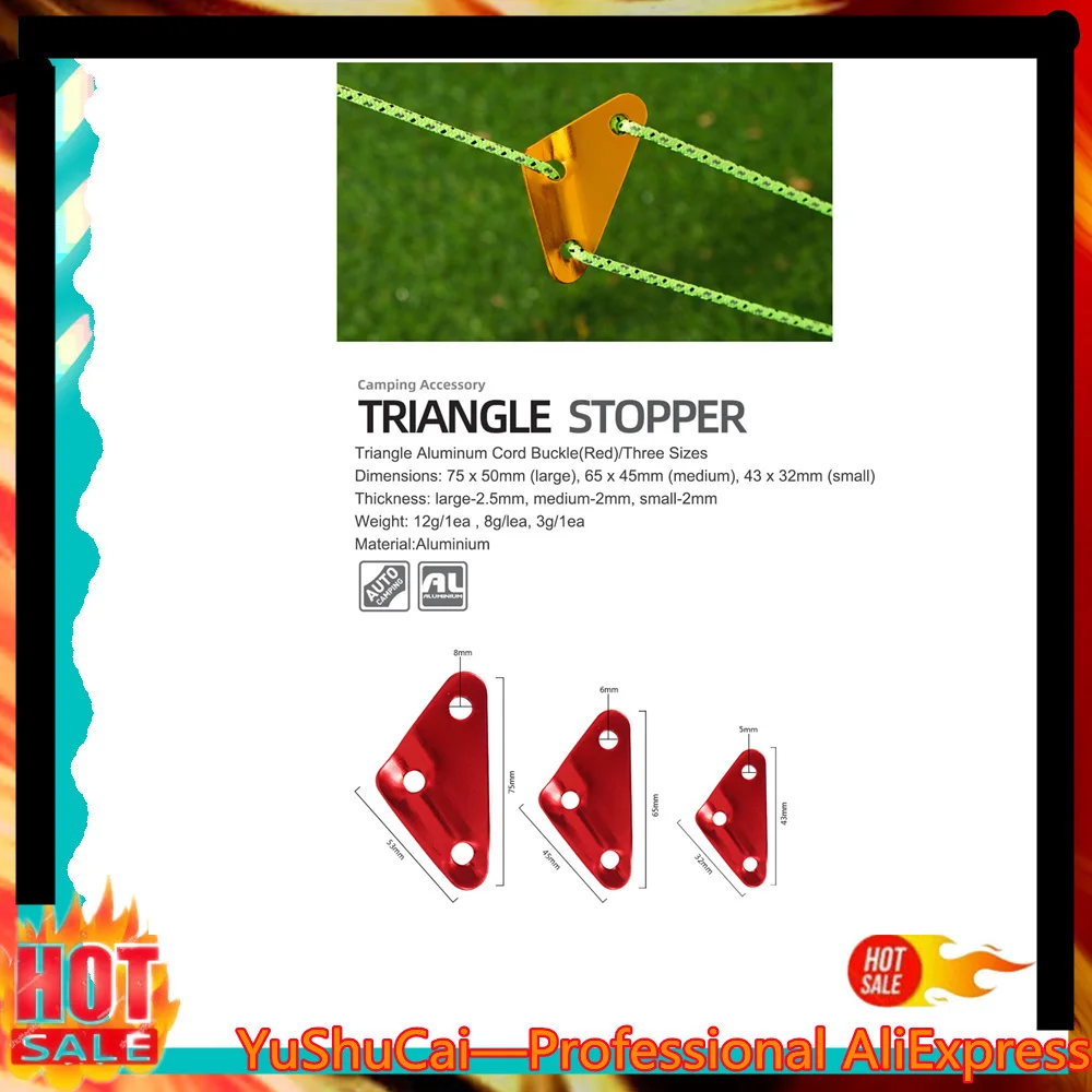 

1 pcs Quick Knot Tent Wind Rope Buckle 3 hole Antislip Hook Wind Rope Buckles Aluminum aperture 8mm
