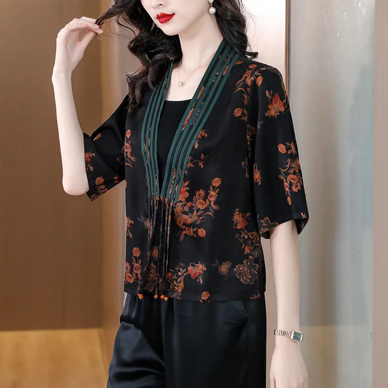 Spring Summer Long Sleeve Print Bomber Jacket Casual Pocket Slim Female Fashion Outwears Plus Size