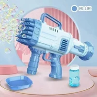 2022 new 32 holes electric rocket bubble gun automatic blow bubbles gatling soap water bubble machine for kids outdoor party toy
