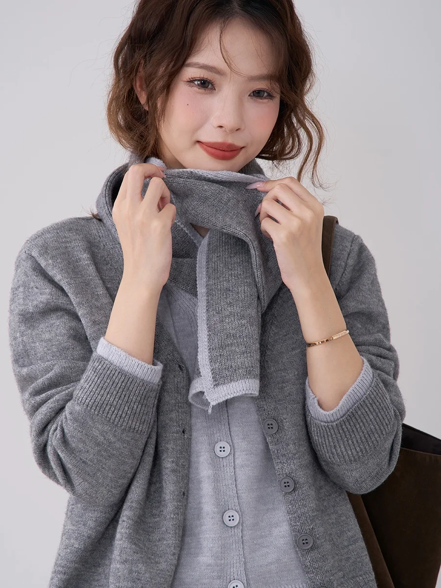 Hanada Showcase Htmeme October Sea контрастного цвета с v-образным вырезом искусственный вязаный