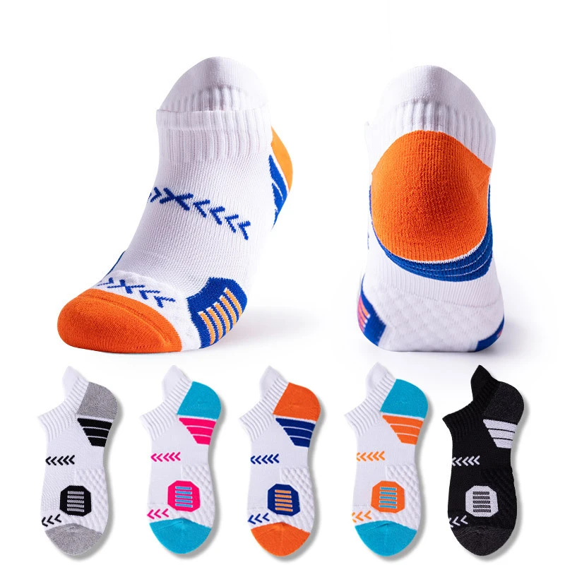 Professional Sports Socks Men Terry Padded Non Slip Basketball   Short Tube Running Sweat Absorbent Breathable Deodorant