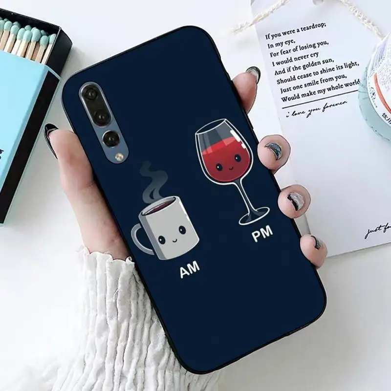 Coffee Wine Cup Phone Case for Huawei P30 40 20 10 8 9 lite pro plus Psmart2019 images - 6