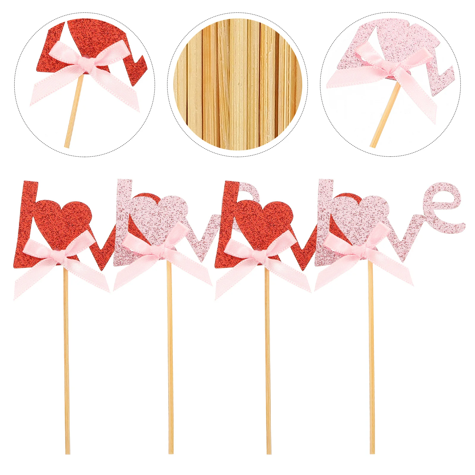 

Cake Cupcake Love Toppers Wedding Topper Picks Decor Day Decoration Heart Valentine S Party Romantic Valentines Mother Pickred