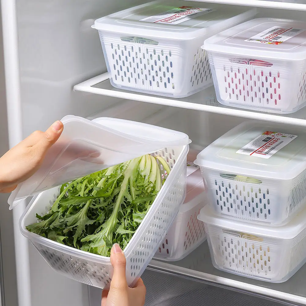 

Контейнер для хранения фруктов и овощей в холодильнике с крышкой