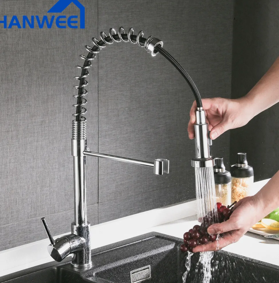 Матовый черный кухонный смеситель для раковины вытяжной с одной ручкой