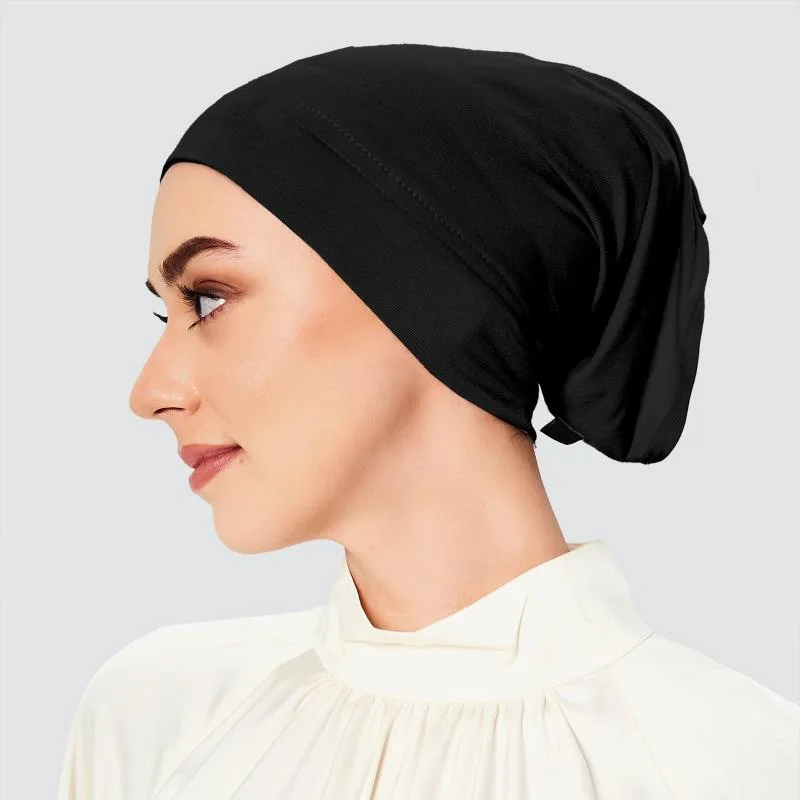 

2023Soft Modal Inner Hijab Caps Muslim Stretch Turban Cap Islamic Underscarf Bonnet Hat Female Headband Tube Cap Turbante Mmujer