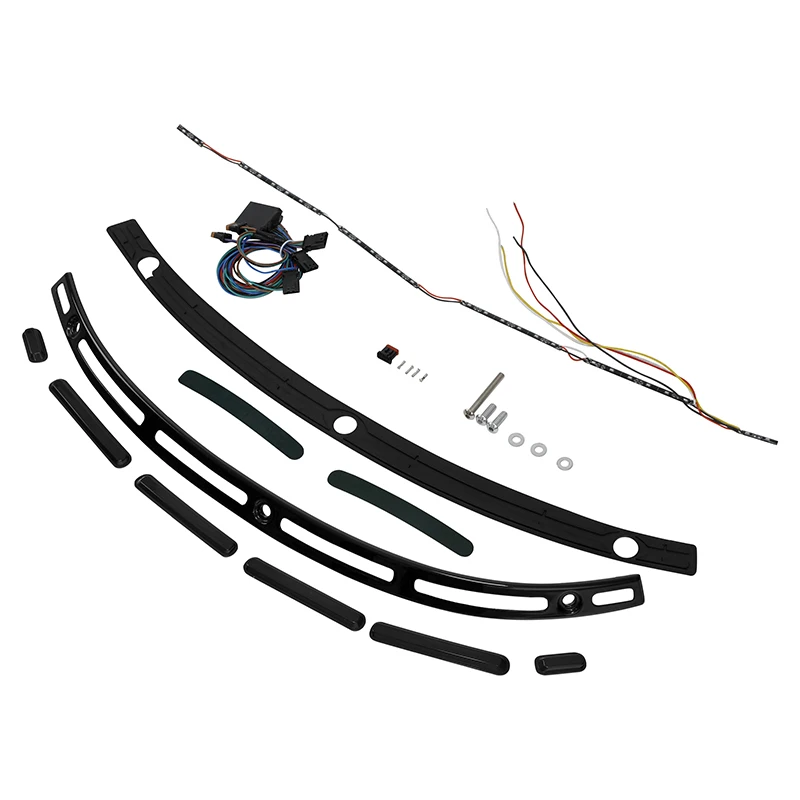 Мотоциклетная черная/хромированная отделка ветрового стекла с