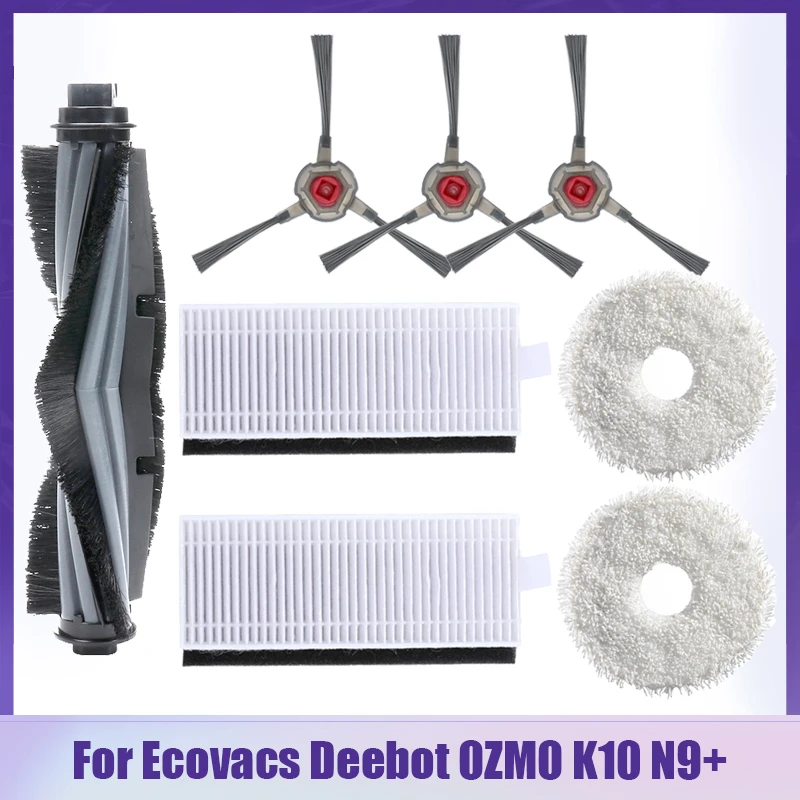 

For Ecovacs Deebot OZMO K10 N9+ Robotic Vacuum Cleaner Sapre Parts Side/Roller Brush Hepa Filter Mop Cloth Accessories
