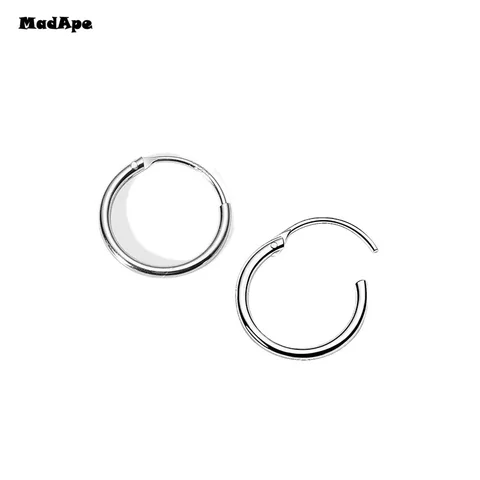 1Pairs/2Pcs Small Hoop Earrings Women Men Silver Color Stainles Steel Round Circle Pendientes Mujer 2023 Anti-allergy