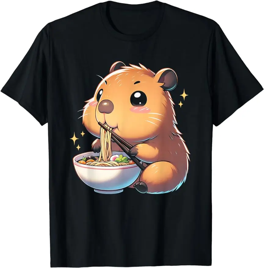 2024 новая летняя забавная рубашка Ocean Capybara Ramen футболка для любителей домашних