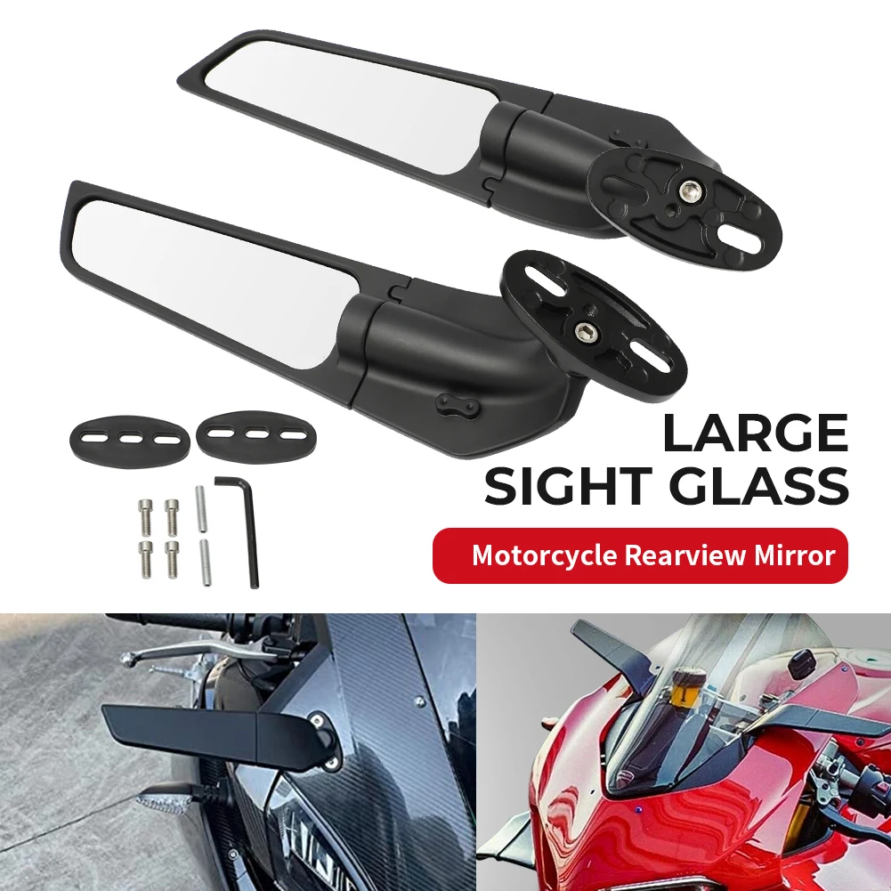 

Motorcycle Mirrors Modified Wind Wing Adjustable Rotating Rearview Mirror For Honda CBR125 CBR 250R 300R 500R 600R VTR1000F VFR