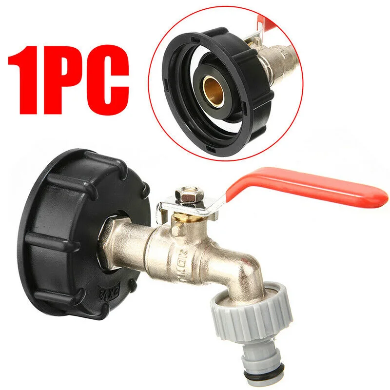 

IBC Tank Alloy Tap Adapter S60x6 Coarse Thread Valve Fittings Garden Hose Connector Replacement Metal Drain Tool Tank Tap
