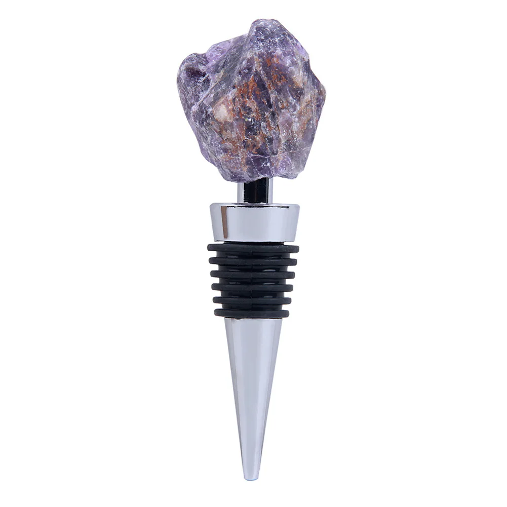 

Wine Bottle StoppersChampagne Saver Sealer Natural Crystal Stone Decorative Crystal WhiskeyGemstone for Valentines Wedding Gifts