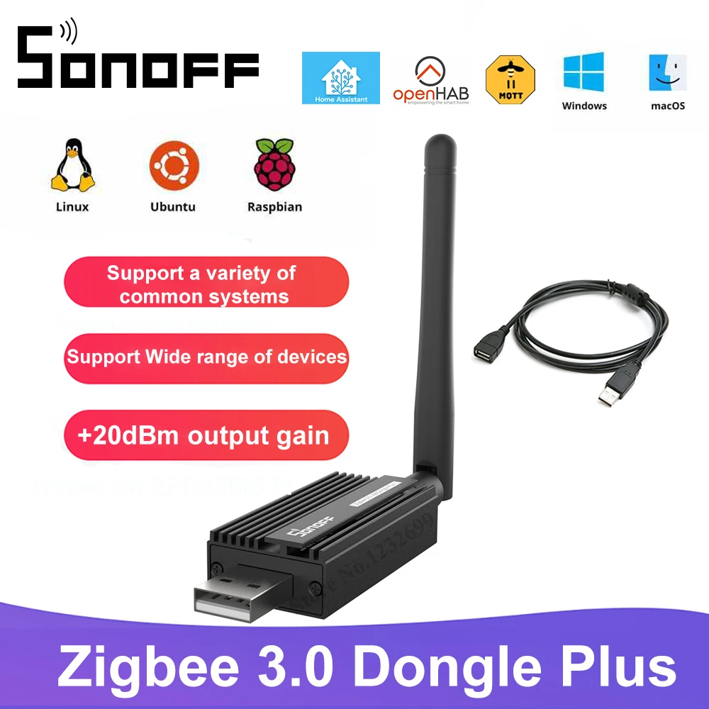 SONOFF ZB Dongle-E USB Dongle Plus Zigbee 3,0 Универсальный шлюз с поддержкой домашнего помощника Zigbee2MQTT Raspbian Ubuntu macOS