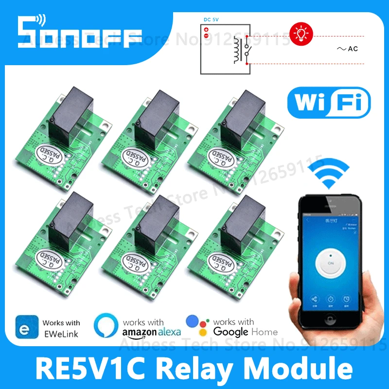 Смарт-переключатель SONOFF RE5V1C 5 В Wi-Fi