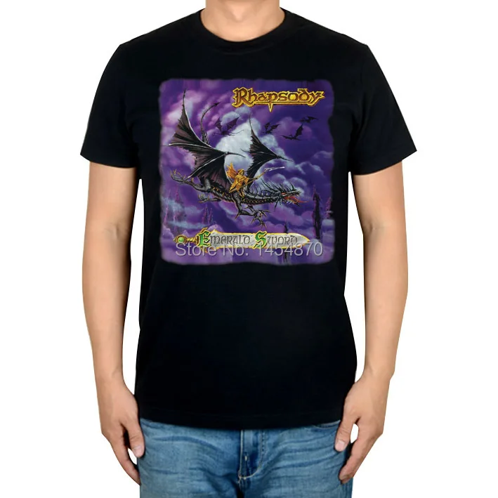 

Dragon Emerald Sword Rhapsody Rock Brand men women shirt 3D High Quality Cotton Punk fitness Hardrock heavy Dark Metal