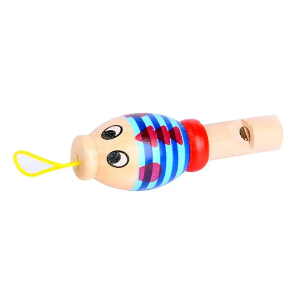 

1Pcs Wooden Whistle Toys Cartoon Animal Whistle Key Hanger Early Education Music Instrument Toy for Baby Children Random Color