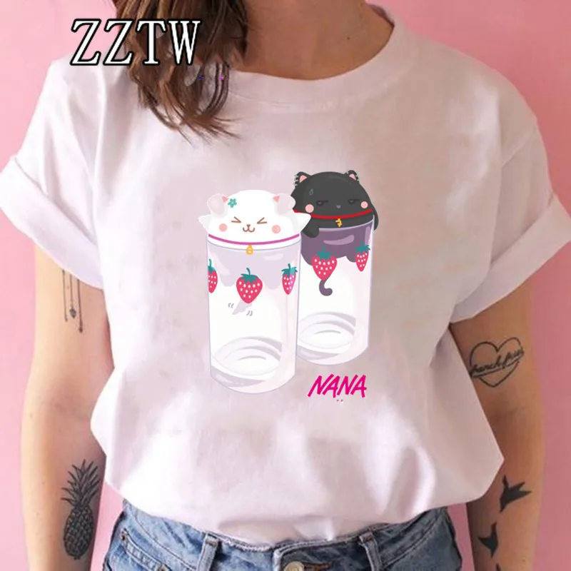 Женская винтажная аниме-футболка Ulzzang белая футболка с коротким рукавом и мангой