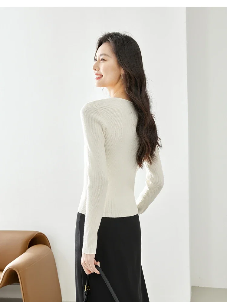 Элегантный пуловер Vimly с V-образным вырезом Короткие вязаные свитера для женщин