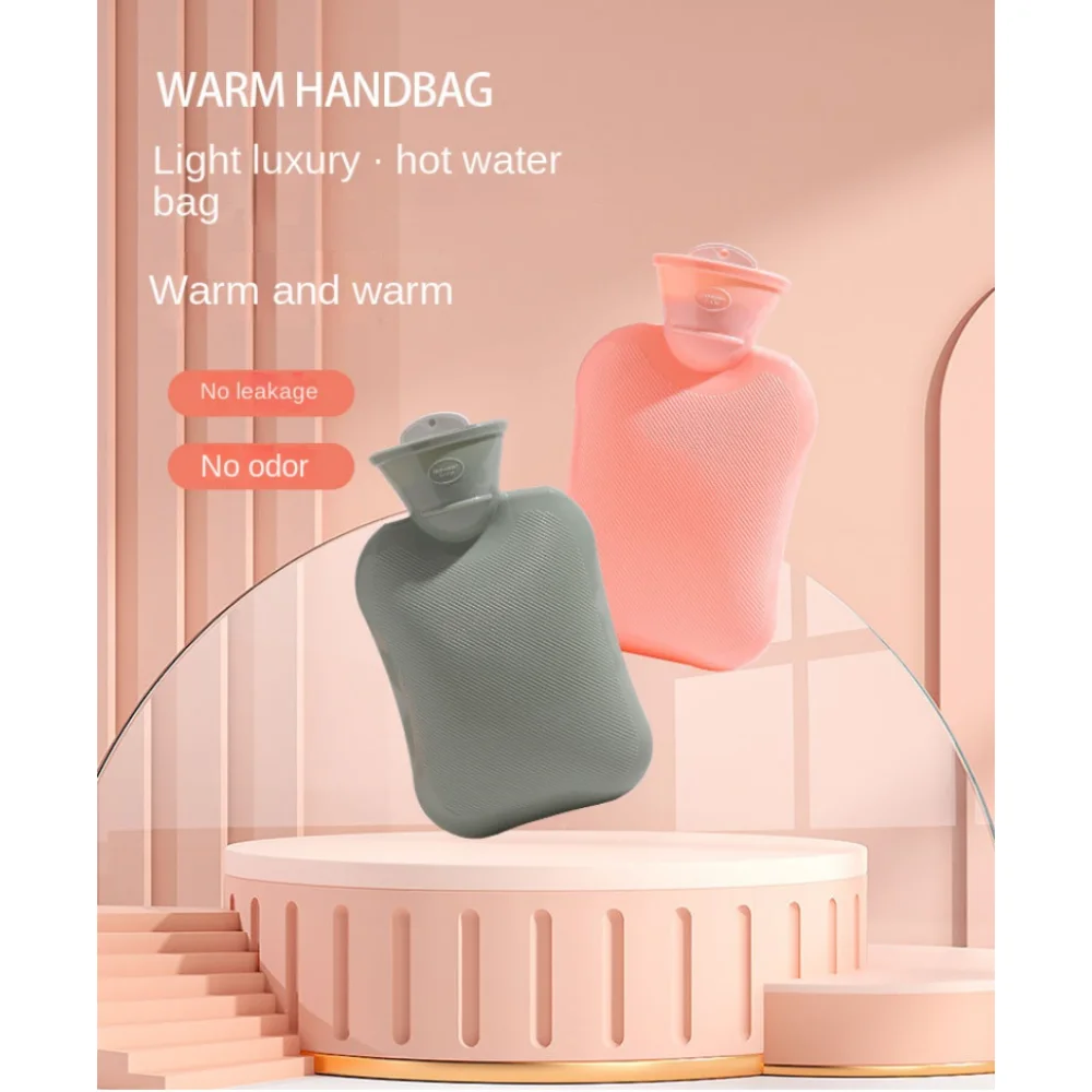 Winter New Water Injection Hot Water Bag Home Students Hot Compress Hand Warmer, Portable Thickened High-density PVC Hot Water