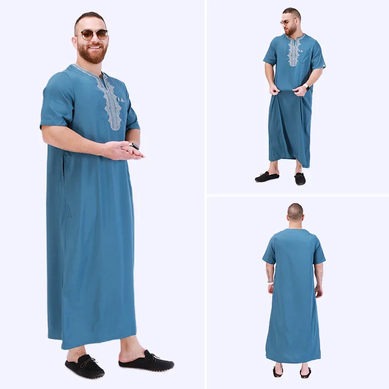 Muslim Men Clothing Abaya Tenue Musulmane Pour Homme Kaftan Jubba Thobe Looser Casual Dubai Saudi Arabia Robe Islamic Habits Eid