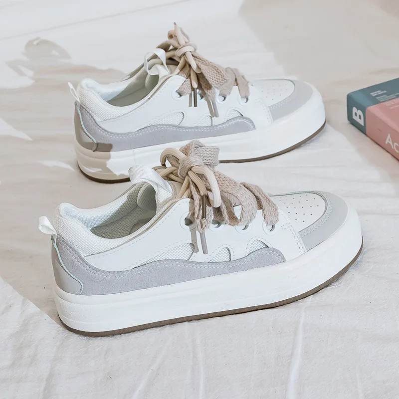 

Women Canvas Shoes Autumn Casual Shoes Color-blocking Student Breathable Low-top Flat Sneakers Spring 2022 Fashion Girls Tennis