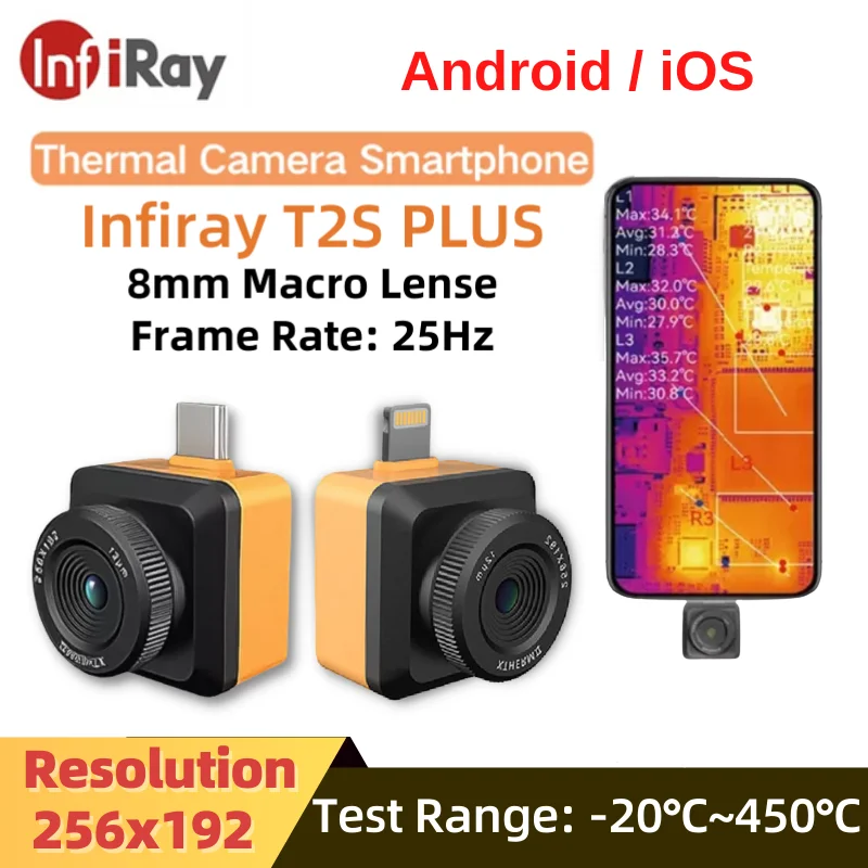

Тепловизор InfiRay T2S Plus, тепловизионная камера для смартфонов, инфракрасная камера ночного видения, Android Type C