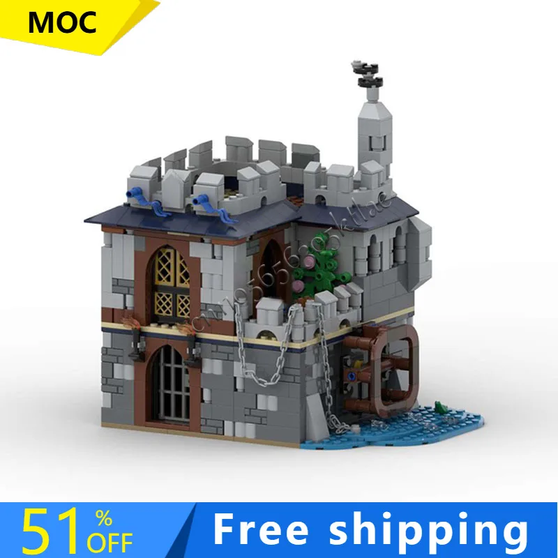 Фото 717 шт. индивидуальные MOC-31120 средневековая архитектура модель водяной мельницы здание DIY блок инновационные кирпичи сборка игрушка подарок на праздник №1