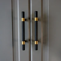 elegant 4pcs solid pure brass knurled t bar furniture handle black drawer pulls cupboard wardrobe kitchen tv cabinet pulls knobs