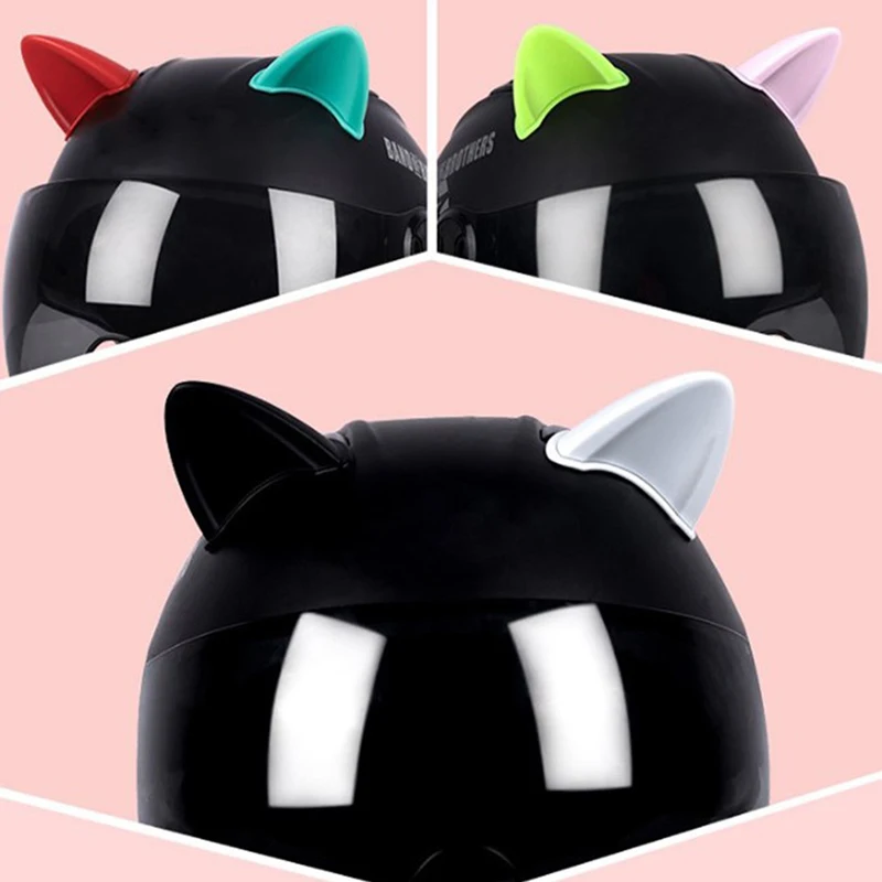 

2pcs Car Motorcycle Helmet Devil Horn Cute Cat Ears Decoration Motocross Full Face Off Road Helmet Decoration Car Accessories