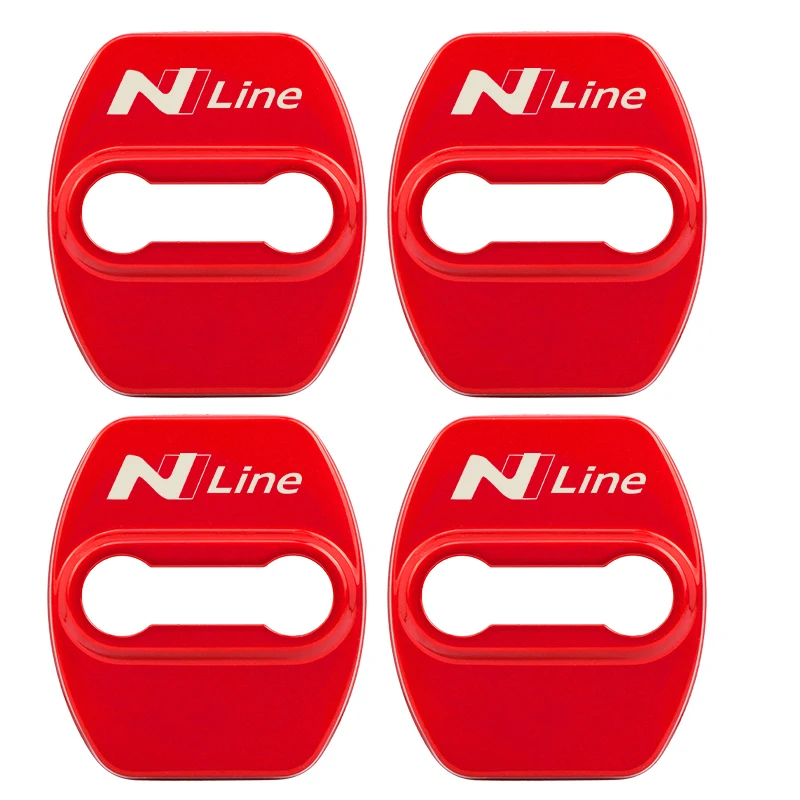 

4 шт. металлическая крышка дверного замка, защитная пряжка, наклейки для Hyundai N LINE i30 i20 Sonata Accent Tucson Elantra Azera Auto