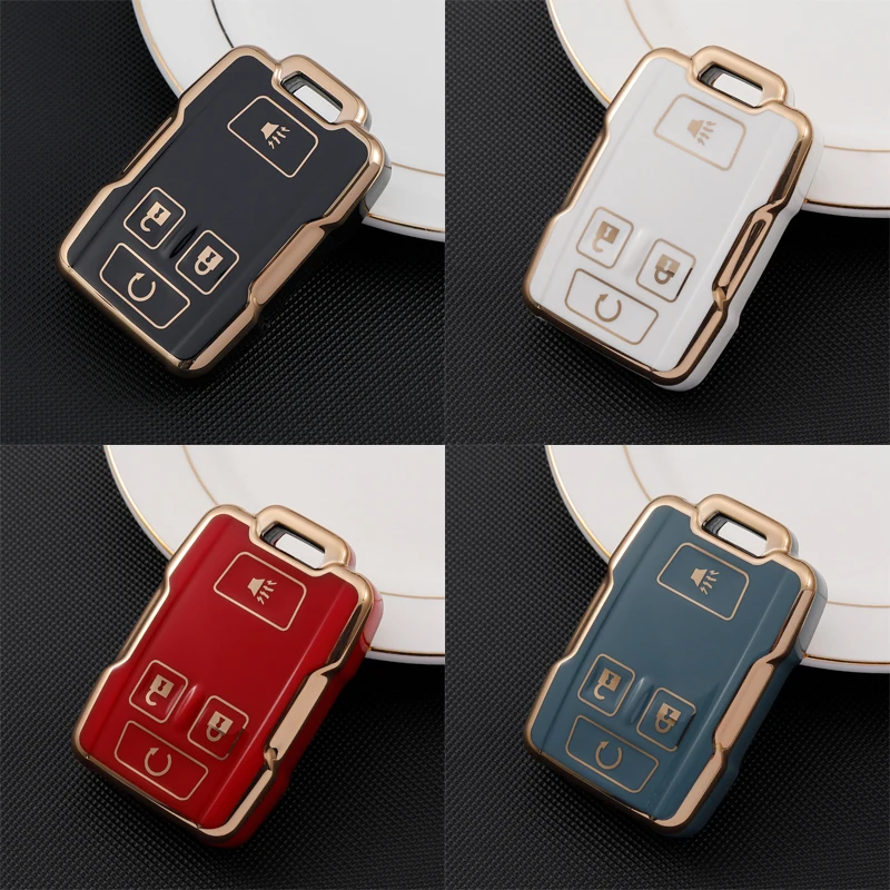 

TPU 4 Button Key Case Shell Fob For Chevrolet GMC Suburban Saboban Sierra Canyon Colorado Silverado Full Cover Car Accessories
