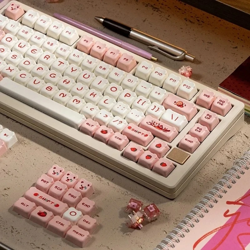122Keys Keycap OEM-профиль двухцветная инъекция PBT колпачок Dessert Bear для переключателей
