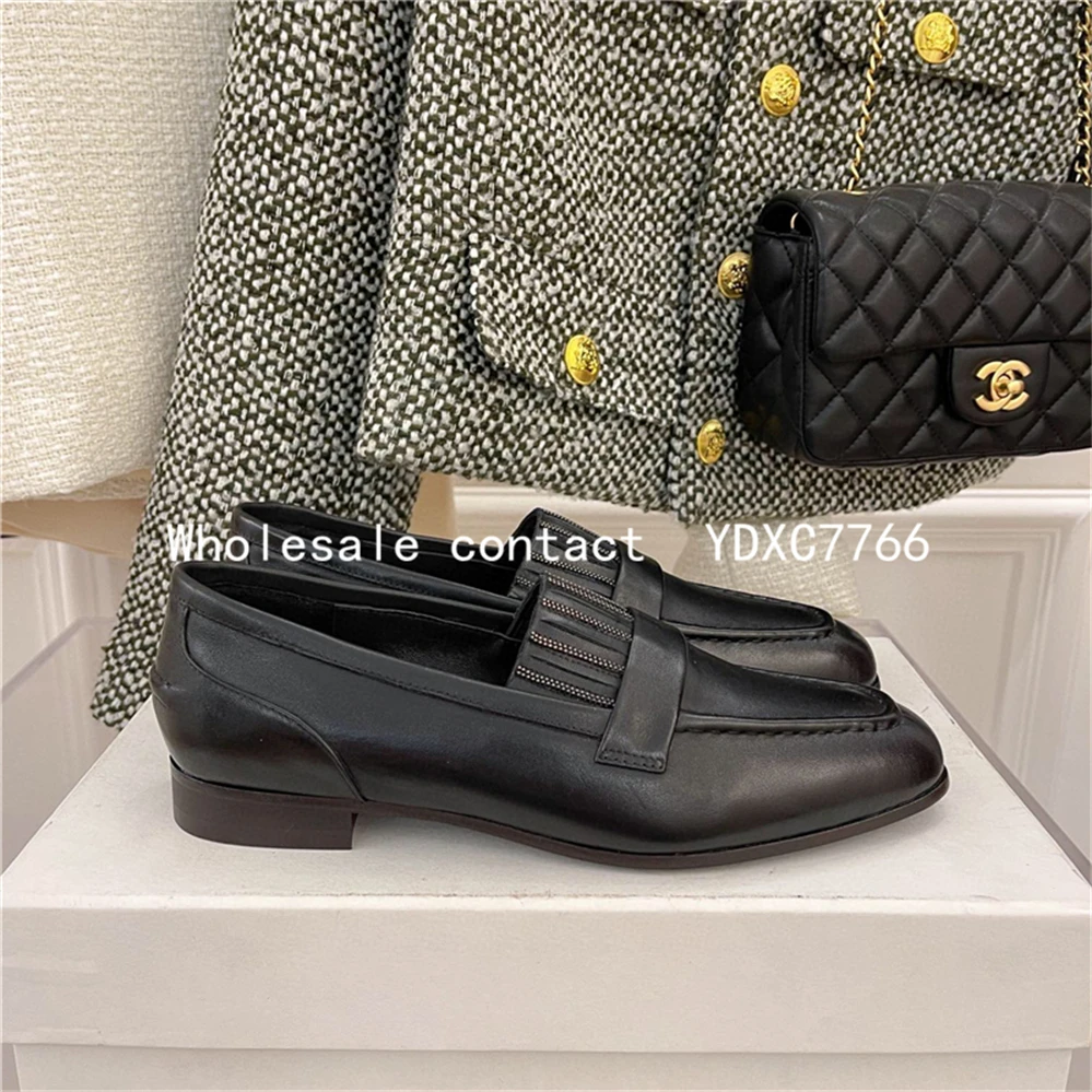 new retro love shoes leather European and American single shoes women's casual flat heel small leather shoes Loafers flat shoes