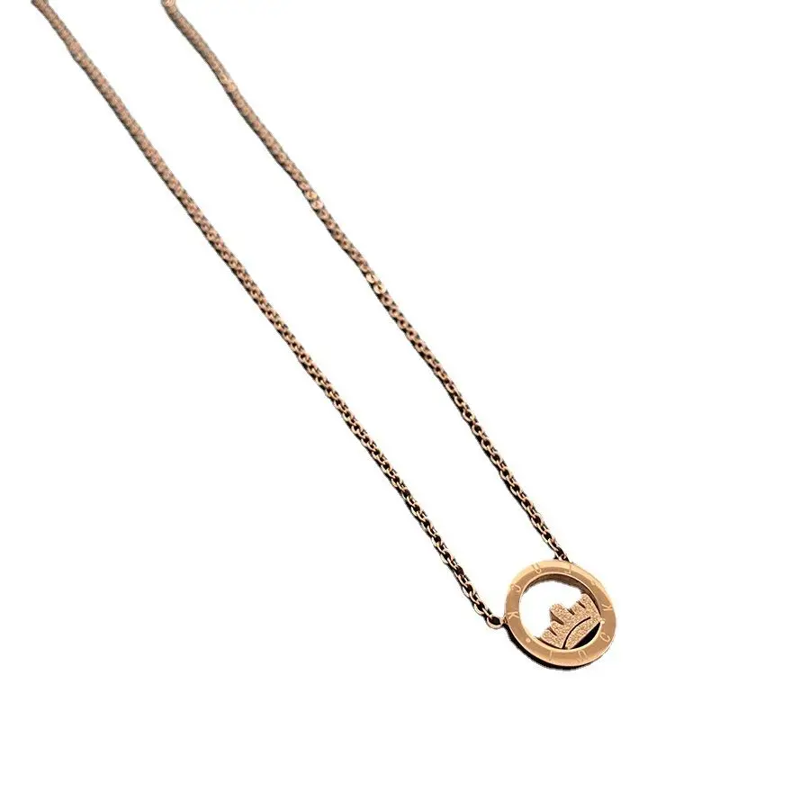 

Hot Sale Necklace for Women Circle Collarbon Geometry Fine Pendant Rose Gold Necklaces Wedding Parts Gift Fashion Jewelry Half