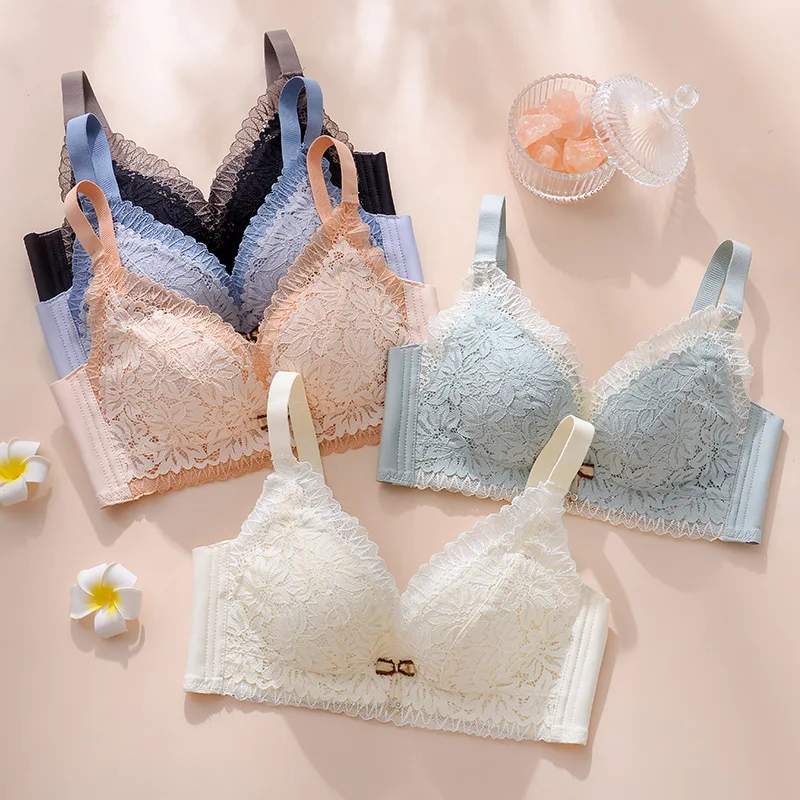 

Простой бюстгальтер без стальных колец, женское удобное и дышащее нижнее белье, новинка, мягкое и не обтягивающее грудь