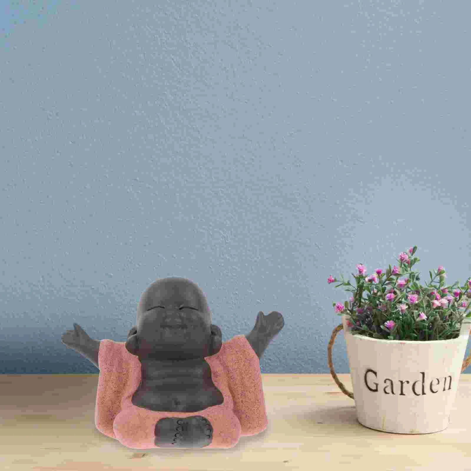 Керамическая статуя Будды Майтрейи чайная скульптура резная фигурка ручной