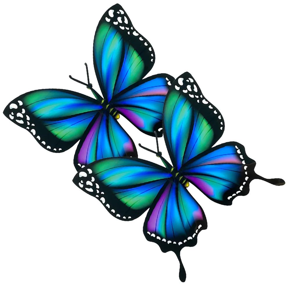 

2 Pcs Butterfly Wall Sticker Decal Decor Nail Decals Large Size for Bedroom Stickers