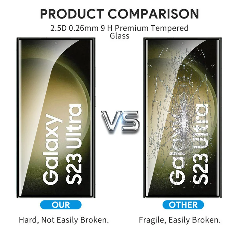 3 шт. S23ultra 9D защитный стеклянный чехол с полным покрытием для Samsung Galaxy S23 S 23 Ultra