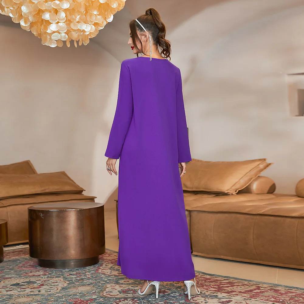 Diamond Abaya Muslim Dubai Dresses For Women 2023 Long Sleeves Ramadan Arabic Caftan Moroccan Turkey Evening Dresses For Ladies