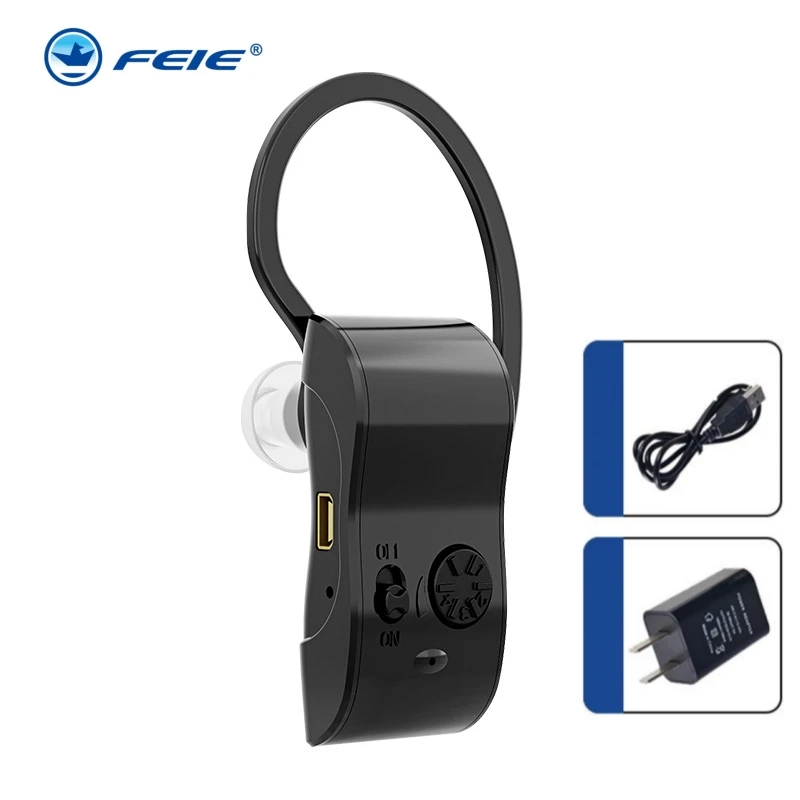 

2023 FEIE Rechargeable Mini Digital Hearing Aid Sound Amplifier for Elderly Deafness BTE Audio Amplifier Ear Aids Adjustable