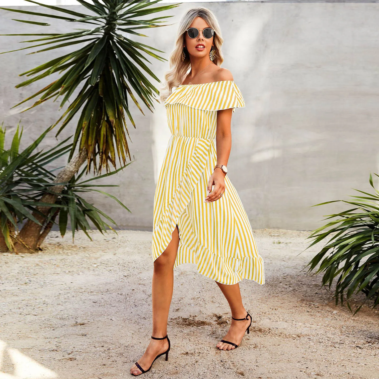 

Women Summer Off Shoulder Short Sleeve High Body on Dresses for Women Long Black Dresses for Women Long Sleeve Maxi Dress Medium