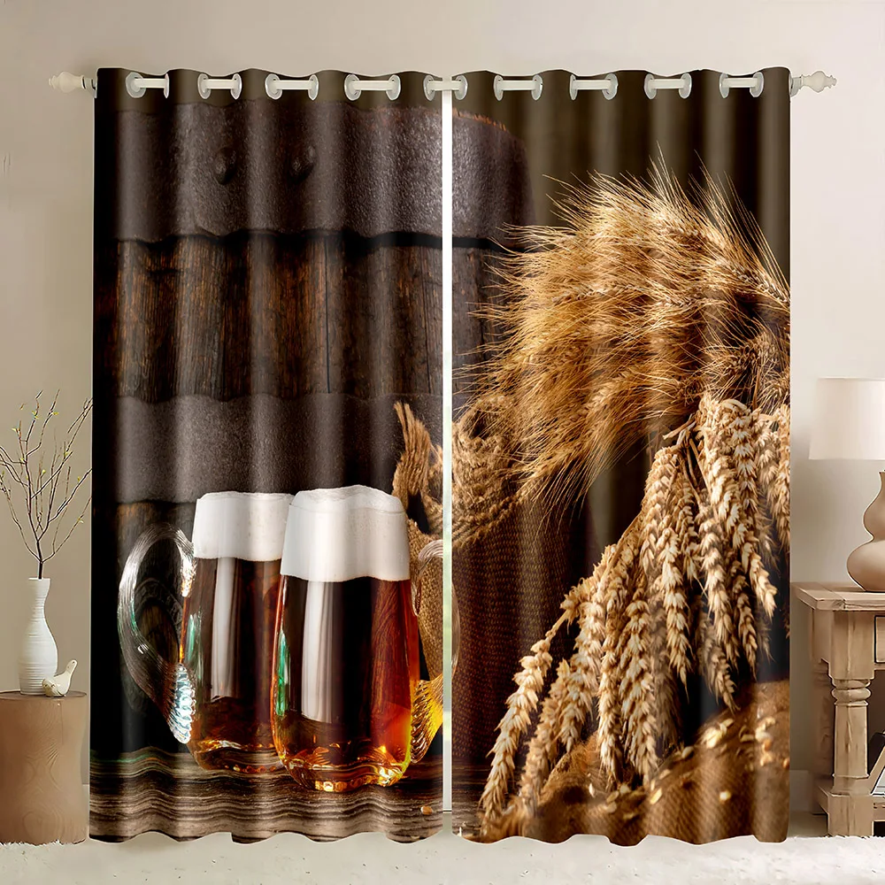Занавески для окон с напитками тематический узор вечеринки на алкоголь принтом