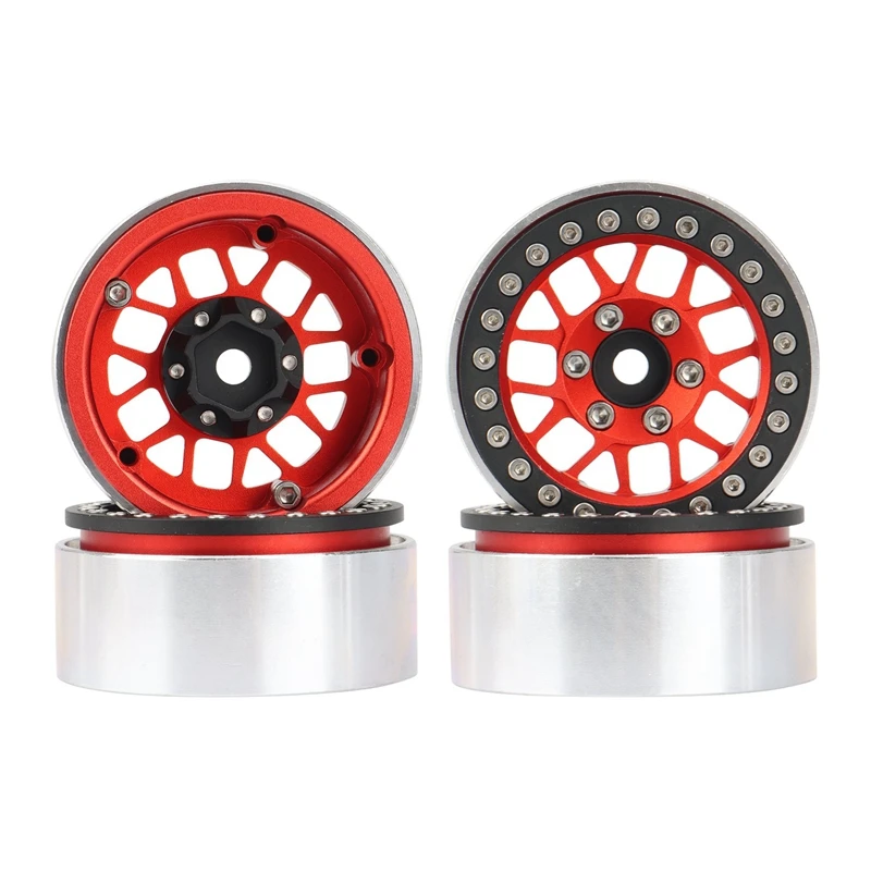 

4PCS Metal 1.9 Beadlock Wheel Rim Hub For 1/10 RC Crawler Car Axial SCX10 90046 AXI03007 Traxxas TRX4 RC4WD D90 D110