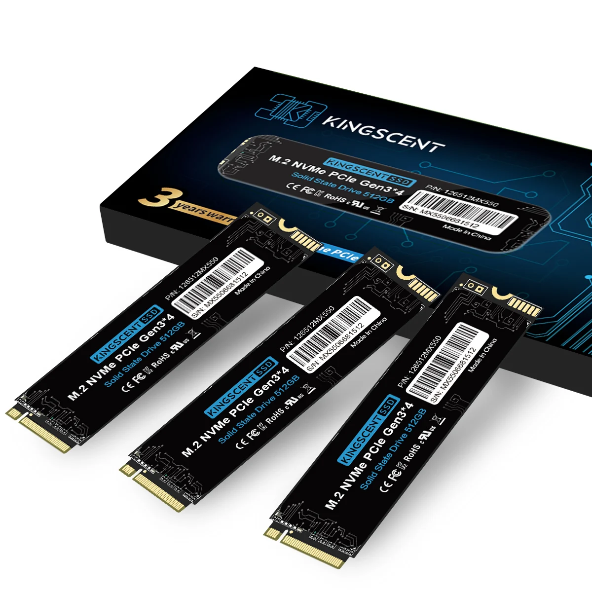 Внутренний твердотельный накопитель KingScent SSD M2 NVMe 128 ГБ 256 ГБ 512 ГБ 1 ТБ M.2 Ssd 2280 для ноутбука, компьютера и настольного компьютера, 2 шт.